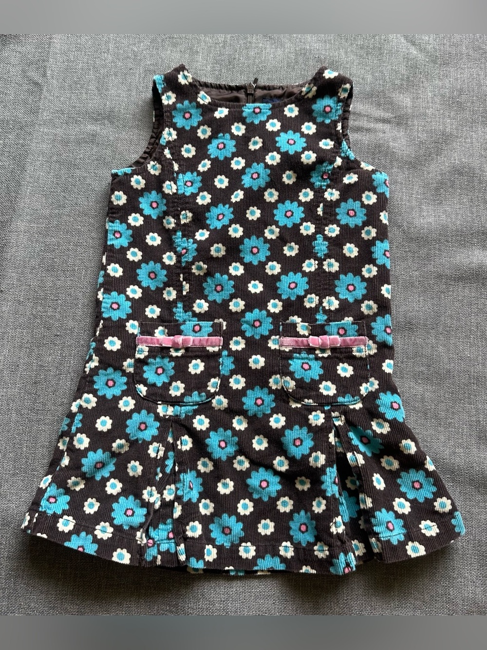 Girl’s Mini Boden Corduroy Floral Dress